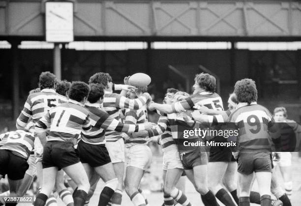 Gosforth 27-11 Waterloo, Rugby Union, John Player Cup final match at Twickenham Stadium, Saturday 10th April 1977.