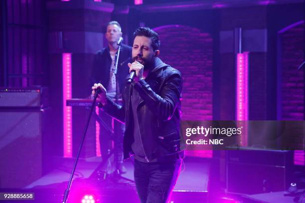 Episode 656 -- Pictured: Matthew Ramsey of musical guest Old Dominion performs on March 7, 2018 --