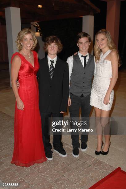 Chris Evert and her children arrive at the Chris Evert and Raymond James Pro-Celebrity Tennis Classic Gala held at the Delray Beach Tennis Center on...