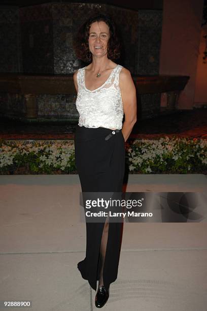Pam Schiever arrives at the Chris Evert and Raymond James Pro-Celebrity Tennis Classic Gala held at the Delray Beach Tennis Center on November 7,...