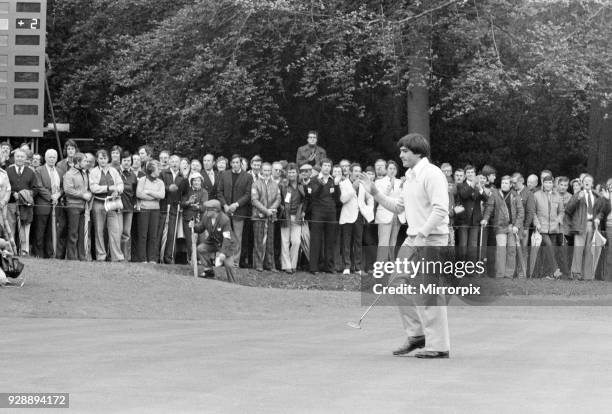 Colgate World Match Play Championship, Wentworth Club, Virginia Water, 7th October 1977. A young Seve Ballesteros, aged 20 years old.