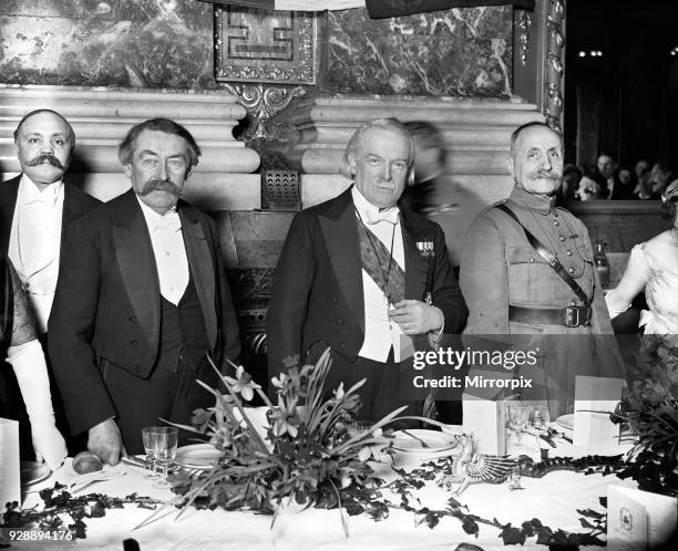 The Prime Minister, Mr David Lloyd George at the Welsh National Banquet at Hotel Cecil with his French counterpart Monsieur Aristide Briand and...