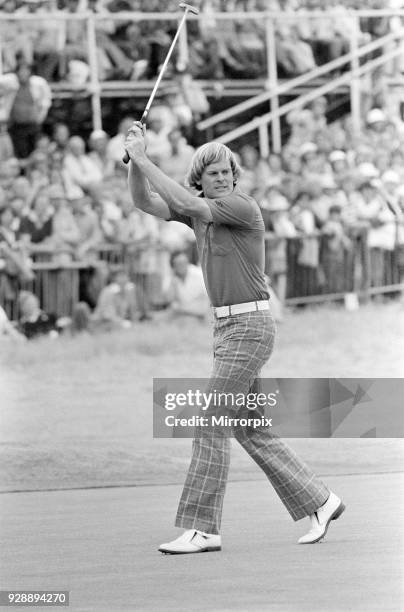 British Open 1976. Royal Birkdale Golf Club, Southport, Sefton, Merseyside, 10th July 1976. Open Champion 1976, Johnny Miller.