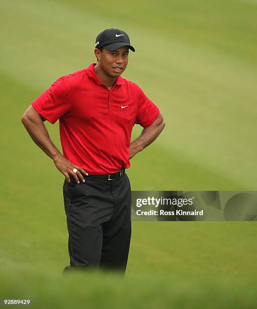 Tiger Woods of the USA on the seventh hole during the final round of the WGC - HSBC Champions at Sheshan International Golf Club on November 8, 2009...