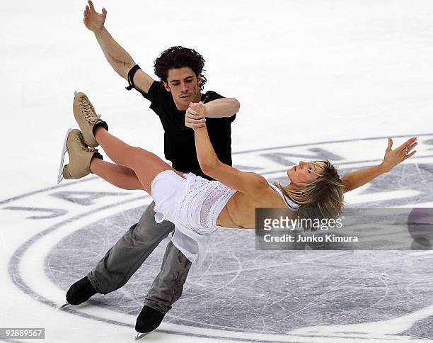 Sinead Kerr and John Kerr of the Great Britain perform in the Ice Dance Free Dance on the day three of ISU Grand Prix of Figure Skating NHK Trophy at...