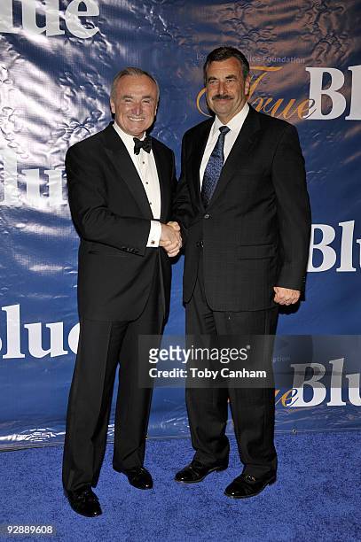 Former Los Angeles Police Chief William Bratton and current Los Angeles Police Chief Charlie Beck pose for a picture at the Los Angeles Police...