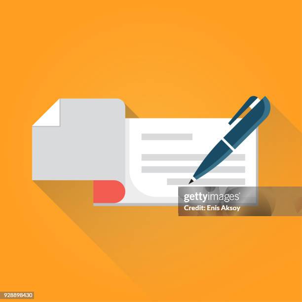 illustrations, cliparts, dessins animés et icônes de vérifiez l’icône plate livre - chèque