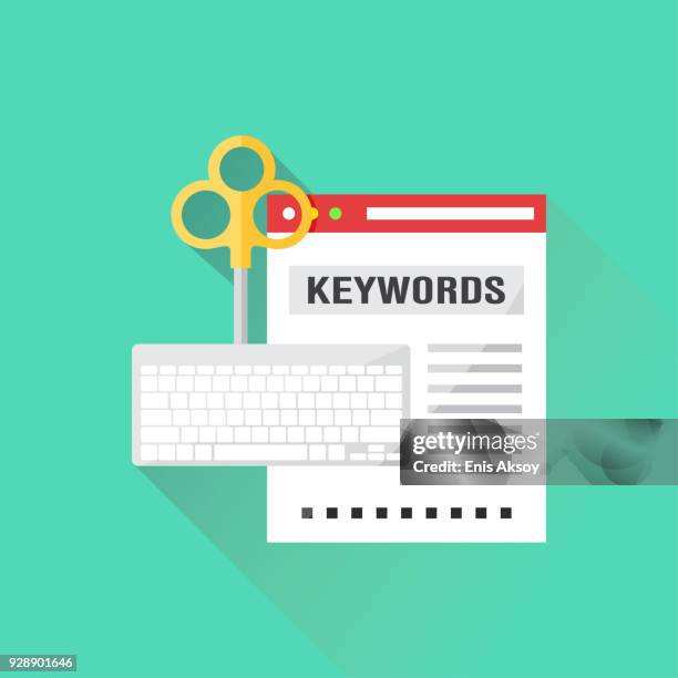 keywords flat icon - dictionary stock illustrations