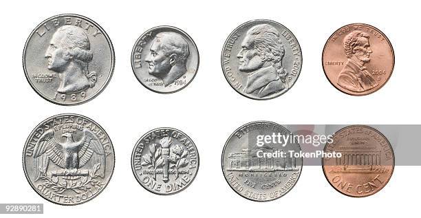 us coins - vijf dollarcent stockfoto's en -beelden