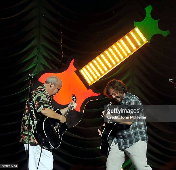 Kyle Gass and Jack Black of the musical group Tenacious D perform at the International Myeloma Foundation's 3rd Annual Comedy Celebration benefiting...