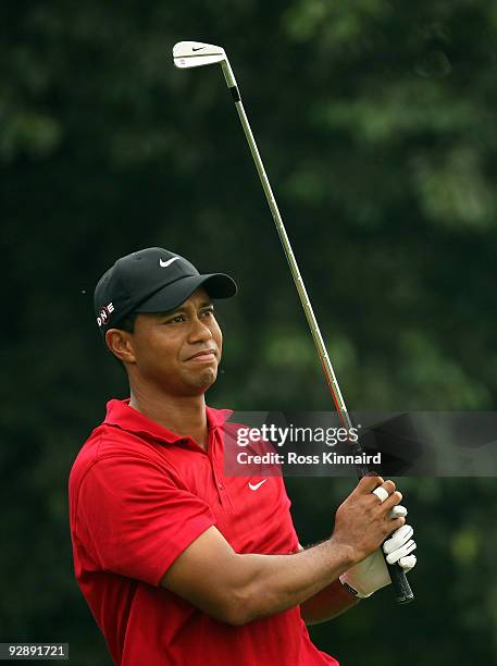 Tiger Woods of the USA during the final round of the WGC - HSBC Champions at Sheshan International Golf Club on November 8, 2009 in Shanghai, China.