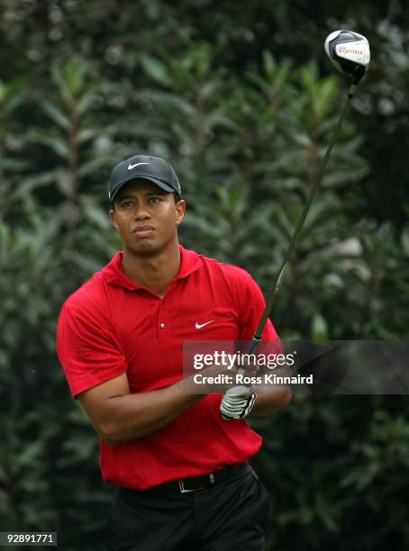 Tiger Woods of the USA during the final round of the WGC - HSBC Champions at Sheshan International Golf Club on November 8, 2009 in Shanghai, China.