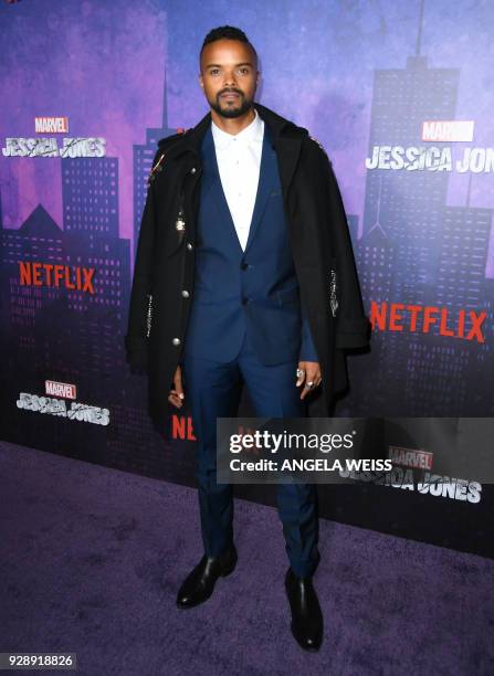 Eka Darville attends Netflix's 'Marvel's Jessica Jones' Season 2 Premiere at AMC Loews Lincoln Square on March 7, 2018 in New York. / AFP PHOTO /...