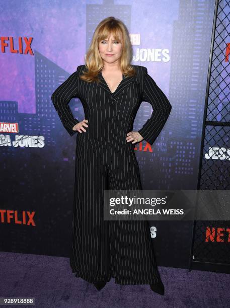 Rebecca De Mornay attends Netflix's 'Marvel's Jessica Jones' Season 2 Premiere at AMC Loews Lincoln Square on March 7, 2018 in New York. / AFP PHOTO...