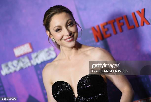 Leah Gibson attends Netflix's 'Marvel's Jessica Jones' Season 2 Premiere at AMC Loews Lincoln Square on March 7, 2018 in New York. / AFP PHOTO /...