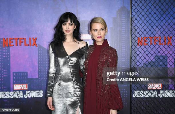 Krysten Ritter and Rachael Taylor attend Netflix's 'Marvel's Jessica Jones' Season 2 Premiere at AMC Loews Lincoln Square on March 7, 2018 in New...