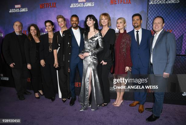 Cast and crew attend Netflix's 'Marvel's Jessica Jones' Season 2 Premiere at AMC Loews Lincoln Square on March 7, 2018 in New York. / AFP PHOTO /...