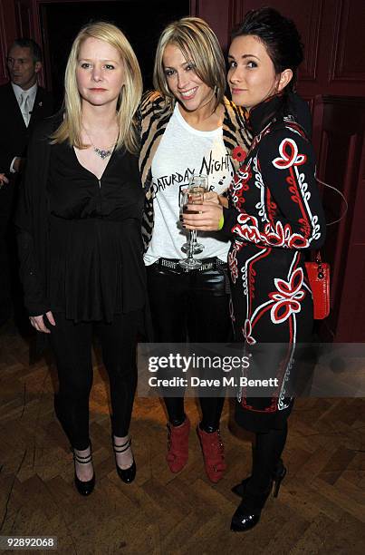 Lee Starkey, Nicole Appleton and Sharna Liguz attend the launch of Liam Gallaghers clothing line, Pretty Green, at the Gore Hotel on November 7, 2009...