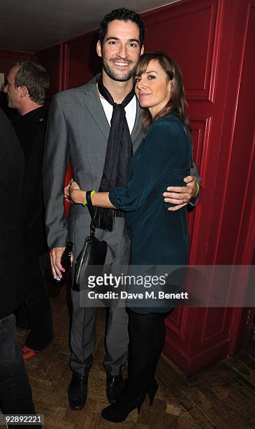 Tom Ellis and Tamzin Outhwaite attend the launch of Liam Gallaghers clothing line, Pretty Green, at the Gore Hotel on November 7, 2009 in London,...