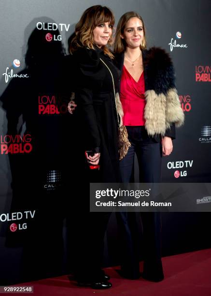 Belinda Washington and andrea Lazaro attend 'Loving Pablo' Madrid Premiere on March 7, 2018 in Madrid, Spain.