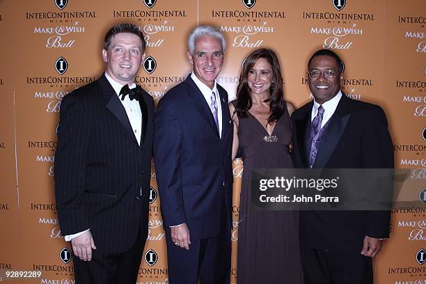 Robert Hill, Governor of Florida Charlie Crist, Carole Crist and Make-A-Wish CEO Norm Wedderburn attend 15th Annual Inter-Continental Miami...