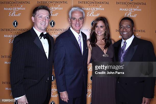 Robert Hill, Governor of Florida Charlie Crist, Carole Crist and Make-A-Wish CEO Norm Wedderburn attend 15th Annual Inter-Continental Miami...