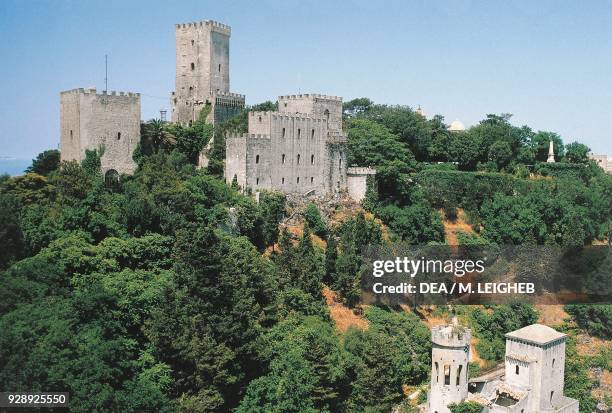 Venus Castle and Pepoli Turret, built by the will of Agostino Pepoli , 1870 ca., Erice, Sicily, Italy.