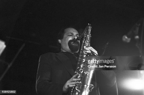 American jazz saxophonist Joe Lovano performing at Jazzhouse Montmartre, Copenhagen, Denmark, December 1991.
