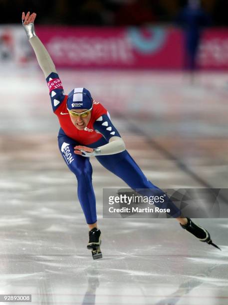 Marianne Timmer of Netherlands competes in the women 500 m - Division A race during the Essent ISU World Cup Speed Skating on November 8, 2009 in...