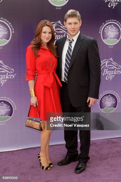 Jensen Ackles and Danneel Harris attends the Breeders' Cup World Thoroughbred Championships at Santa Anita Park on November 7, 2009 in Los Angeles,...