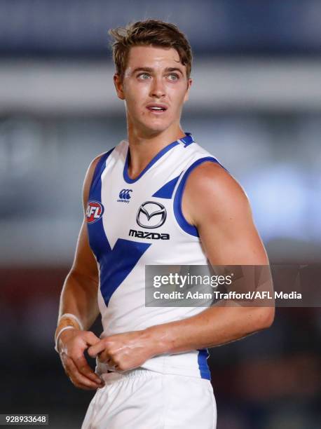 Tom Murphy of the Kangaroos looks on during the AFL 2018 JLT Community Series match between the Richmond Tigers and the North Melbourne Kangaroos at...