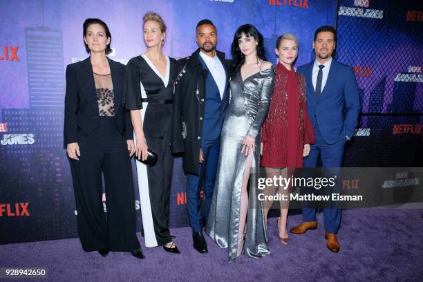 Carrie-Anne Moss, Janet McTeer, Eka Darville, Krysten Ritter, Melissa Rosenberg, Rachael Taylor and J.R. Ramirez attend the "Jessica Jones" Season 2...