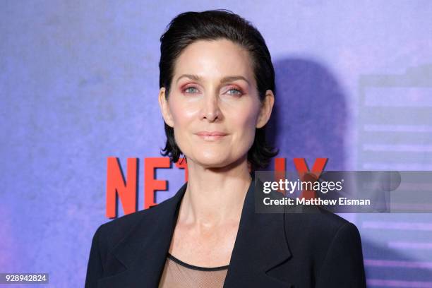 Actress Carrie-Anne Moss attends the "Jessica Jones" Season 2 New York Premiere at AMC Loews Lincoln Square on March 7, 2018 in New York City.