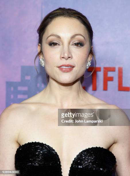 Leah Gibson attends "Jessica Jones" season 2 New York Premiere at AMC Loews Lincoln Square on March 7, 2018 in New York City.