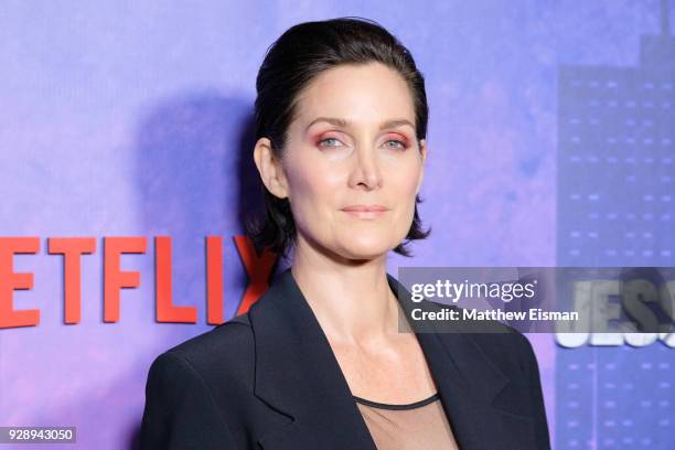 Actress Carrie-Anne Moss attends the "Jessica Jones" Season 2 New York Premiere at AMC Loews Lincoln Square on March 7, 2018 in New York City.