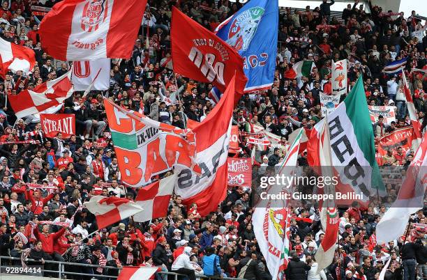 Supporters of AS Bari during the Serie A match between AS Bari and AS Livorno Calcio at Stadio San Nicola on November 8, 2009 in Bari, Italy.