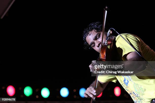 Imran Khan of Parikrama performs on stage at A-Star Rock Concert held At Chitrakoot Ground on November 7, 2009 in Mumbai, India.