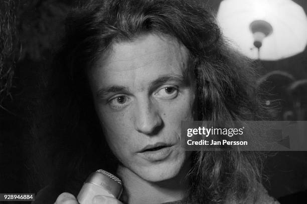 Portrait of Jack Bruce of blues rock group West, Bruce and Laing in Copenhagen, Denmark, March 1973.