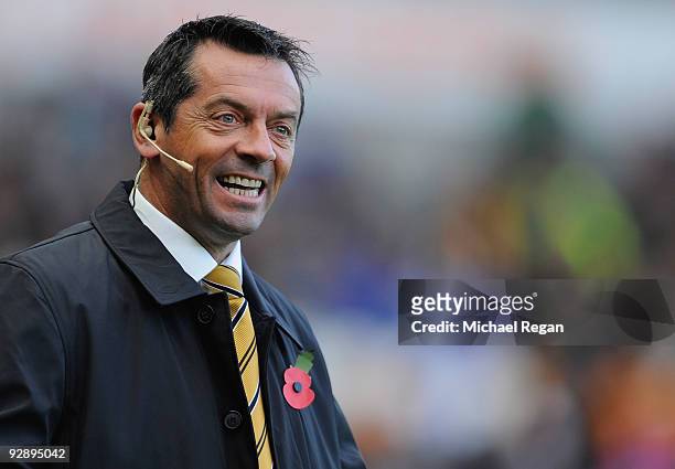 Hull manager Phil Brown during the Barclays Premier League match between Hull City and Stoke City at the KC Stadium on November 8, 2009 in Hull,...