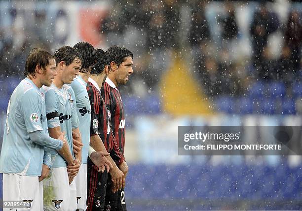 Milan's Marco Borriello prepares for a free kick during his team's Serie A football match against SS Lazio in Rome's Olympic Stadium on November 8,...
