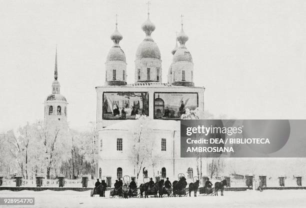 Trinity cathedral, Arkhangelsk, Russia, from the magazine L'Illustrazione Italiana, year XLVI, no 10, March 9, 1919.