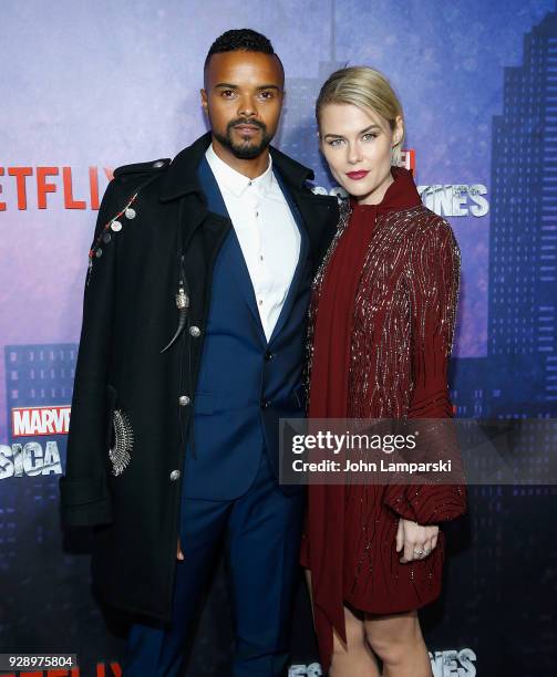 Eka Darville and Rachael Taylor attend "Jessica Jones" season 2 New York Premiere at AMC Loews Lincoln Square on March 7, 2018 in New York City.