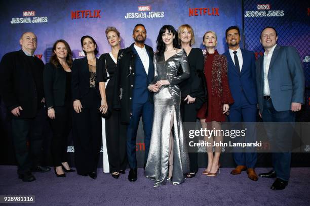 Jeph Lobe, Carrie-Anne Moss, Janet McTeer, Eka Darville, Krysten Ritter, Melissa Rosenberg, Rachael Taylor, J.R. Ramirez and guests attend "Jessica...