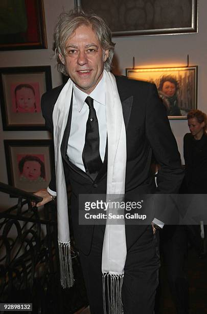 Sir Bob Geldof attends the Free Your Mind Award Presentation at the Cinema For Peace charity dinner at the China Club on November 8, 2009 in Berlin,...