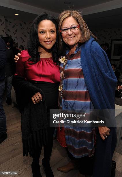 Lynn Whitfield and Fern Malli attend The Cinema Society & Tommy Hilfiger screening of "Precious" after party at the Crosby Street Hotel on November...