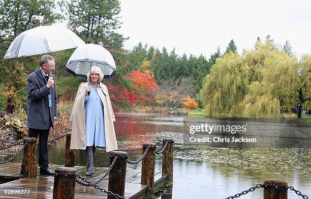 Camilla, Duchess of Cornwall tours Vandusen Botanical Garden on November 7, 2009 in Vancouver, Canada. The Royal couple are visiting Canada from...