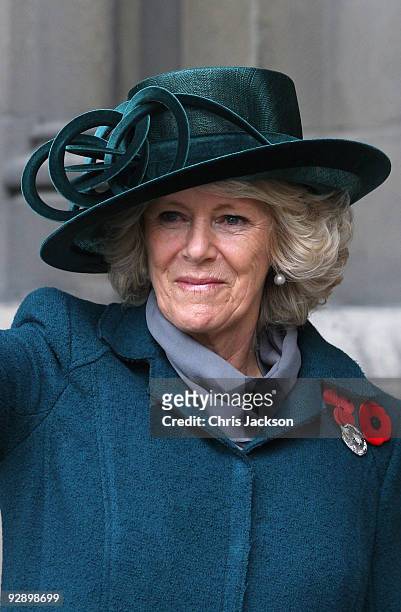 Camilla, Duchess of Cornwall leaves Christchurch Cathederal after attending Morning Service on November 8, 2009 in Victoria, Canada. The Royal couple...
