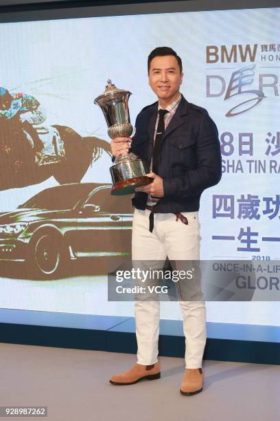 Actor Donnie Yen attends 2018 BMW Hong Kong Derby Selections Announcement on March 7, 2018 in Hong Kong, China.