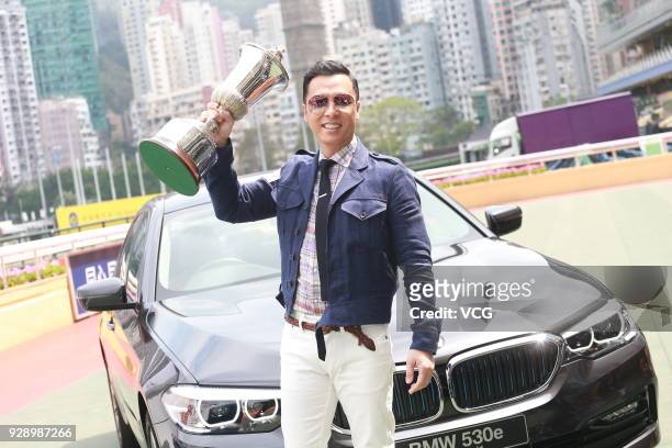 Actor Donnie Yen attends 2018 BMW Hong Kong Derby Selections Announcement on March 7, 2018 in Hong Kong, China.