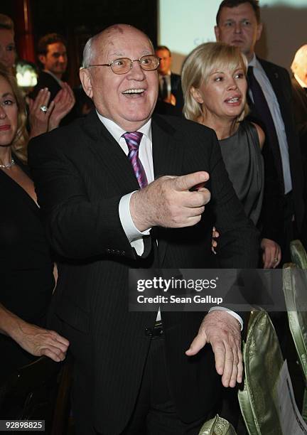 Former Soviet President Mikhail Gorbachev and his daughter Irina Virganskaya attend the Free Your Mind Award Presentation at the Cinema For Peace...